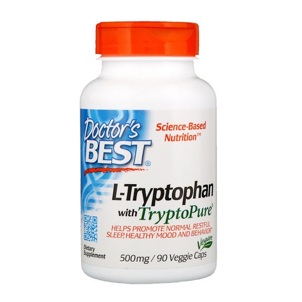 Doctor's Best, L-Tryptophan with TryptoPure, 500 mg, 90 Veggie Caps ...