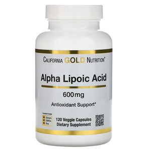 California Gold Nutrition, Alpha Lipoic Acid, 600 mg, 120 Veggie Capsules