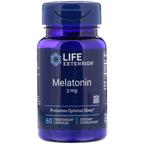 Life Extension, Melatonin, 3 mg, 60 Vegetarian Capsules