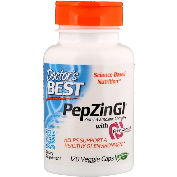 Doctor's Best, PepZin GI, Zinc-L-Carnosine Complex, 120 Veggie Caps