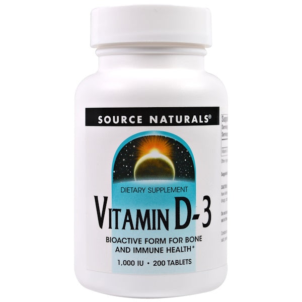 Source Naturals, Vitamin D-3, 1,000 IU, 200 Tablets