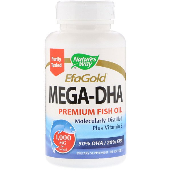Nature's Way, EfaGold, Mega-DHA, 1000 mg, 60 Softgels