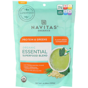 Navitas Organics, Organic Essential Superfood Blend, Protein & Greens, 10.58 oz (300 g)