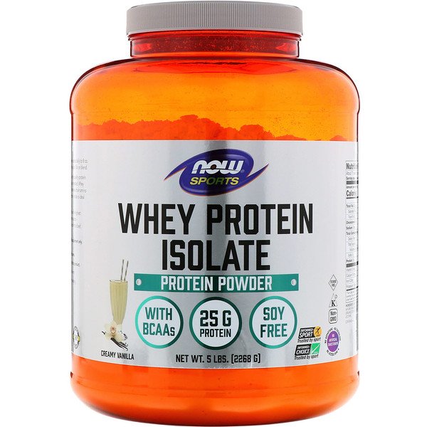 Now Foods, Sports, Whey Protein Isolate, Creamy Vanilla, 5 lbs. (2268 g)