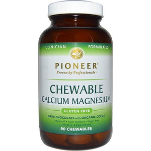 Pioneer Nutritional Formulas, Chewable Calcium Magnesium, Dark Chocolate with Organic Cocoa, 90 Chewables