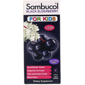 Sambucol, Black Elderberry Syrup, For Kids, Berry Flavor, 4 fl oz (120 ml)