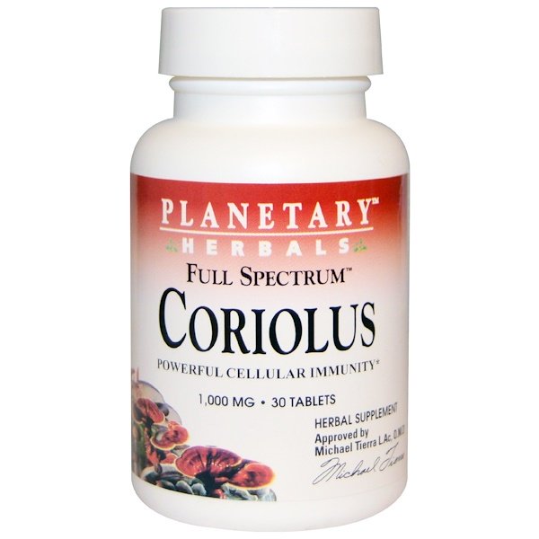 Planetary Herbals, Full Spectrum Coriolus, 1,000 mg, 30 Tablets