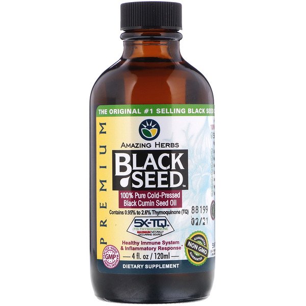 Amazing Herbs, Black Seed, 100% Pure Cold-Pressed Black Cumin Seed Oil, 4 fl oz (120 ml)