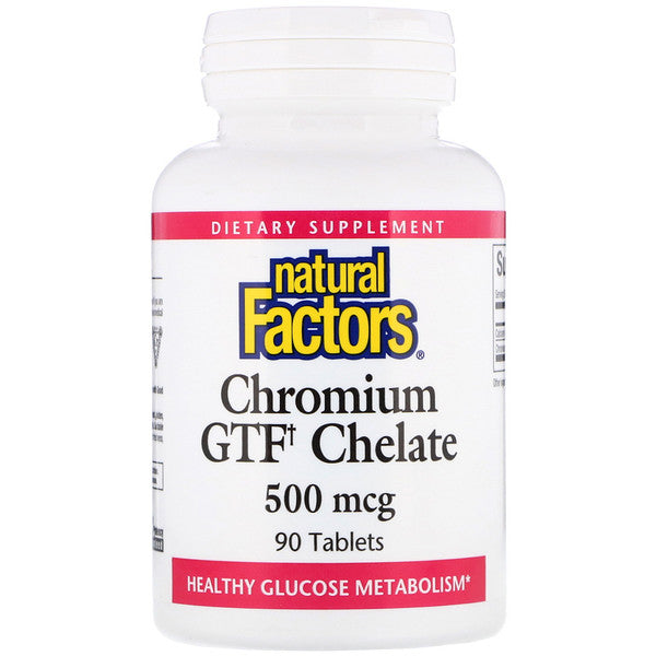 Natural Factors, Chromium GTF Chelate, 500 mcg, 90 Tablets