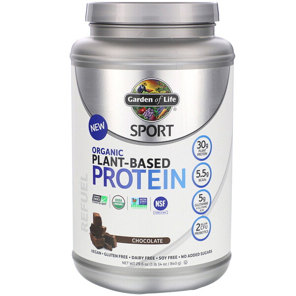 Garden of Life, Sport, Organic Plant-Based Protein, Refuel, Chocolate, 29.6 oz (840 g)