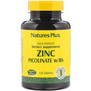 Nature's Plus, Zinc Picolinate w/B-6, 120 Tablets