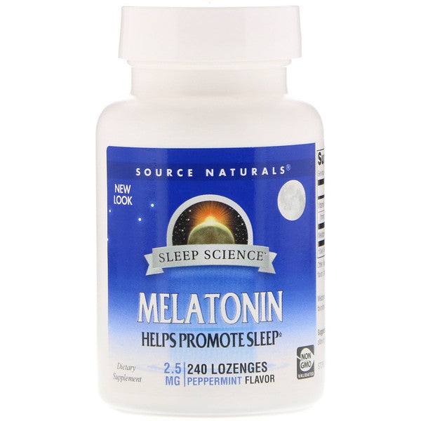 Source Naturals, Melatonin, Peppermint, 2.5 mg, 240 Lozenges