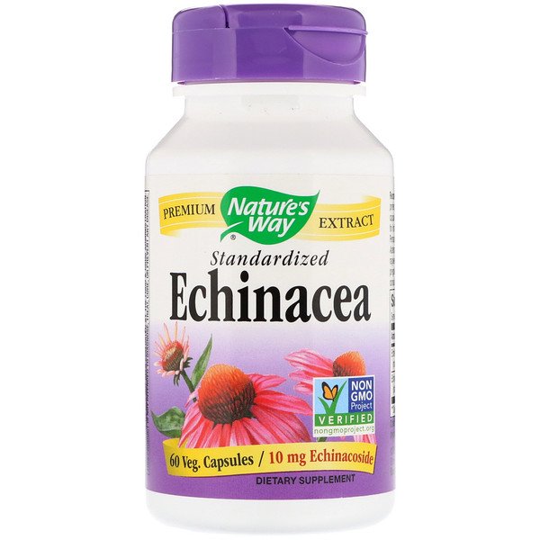 Nature's Way, Echinacea, Standardized, 60 Veg. Capsules