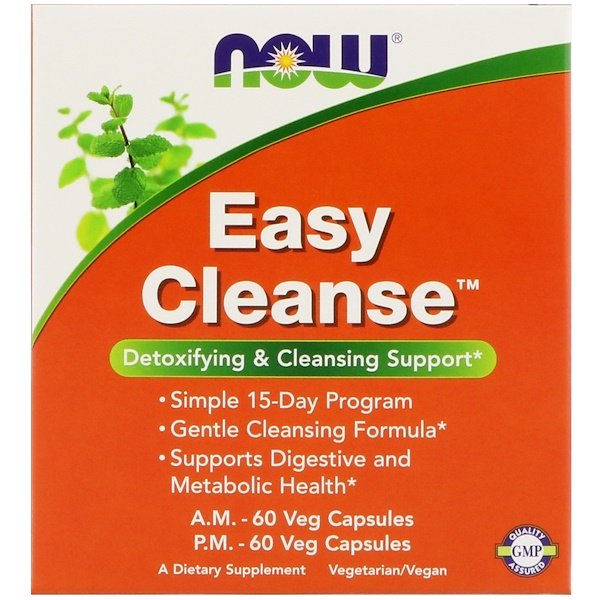 Now Foods, Easy Cleanse, 2 Bottles, 60 Veg Capsules Each