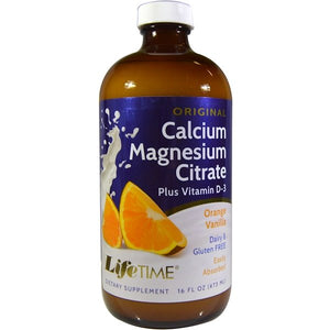 LifeTime Vitamins, Calcium Magnesium Citrate, Plus Vitamin D-3, Orange Vanilla, 16 fl oz (473 ml)