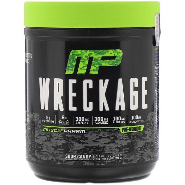 MusclePharm, Wreckage, Pre-Workout, Sour Candy, 13.23 oz (375 g)