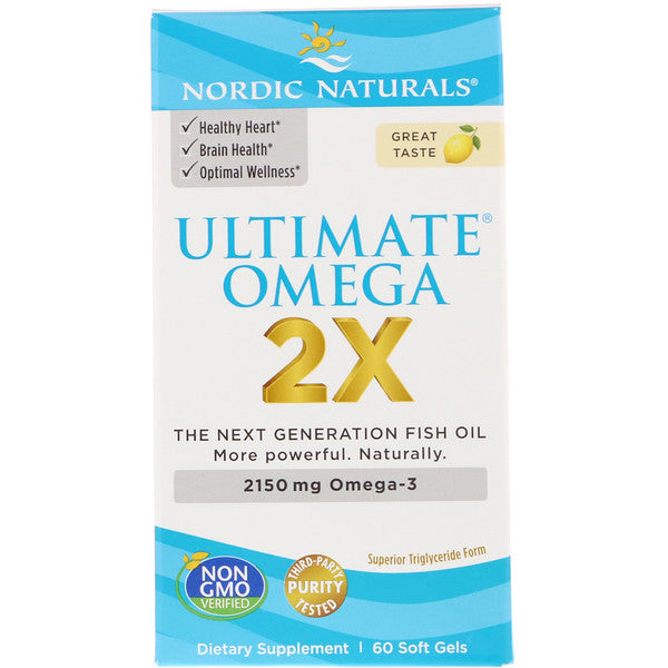Nordic Naturals, Ultimate Omega 2X, Lemon, 60 Softgels