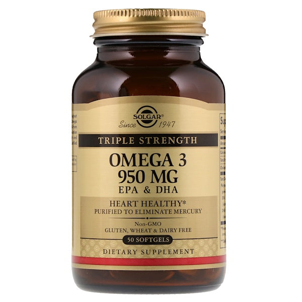 Solgar, Omega-3, EPA & DHA, Triple Strength, 950 mg, 50 Softgels