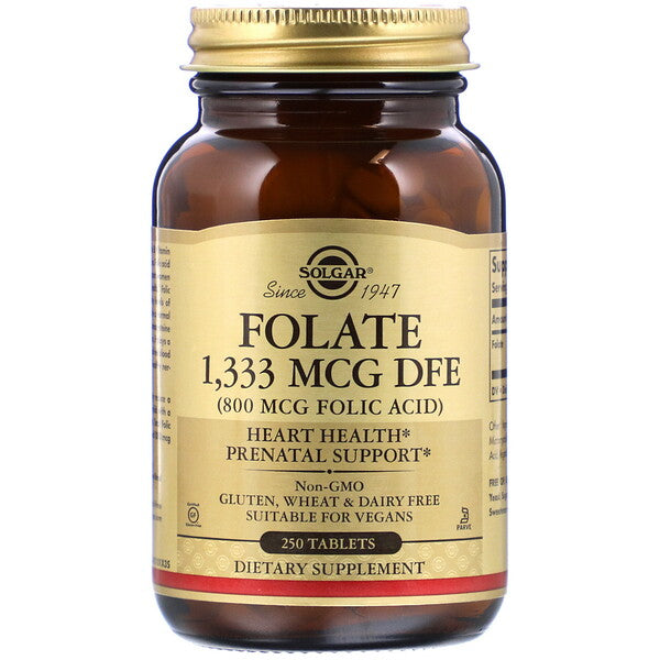 Solgar, Folate, 800 mcg, 250 Tablets