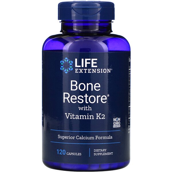 Life Extension, Bone Restore with Vitamin K2, 120 Capsules