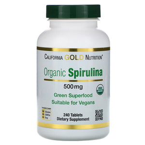 California Gold Nutrition, Organic Spirulina, 500 mg, 240 Tablets
