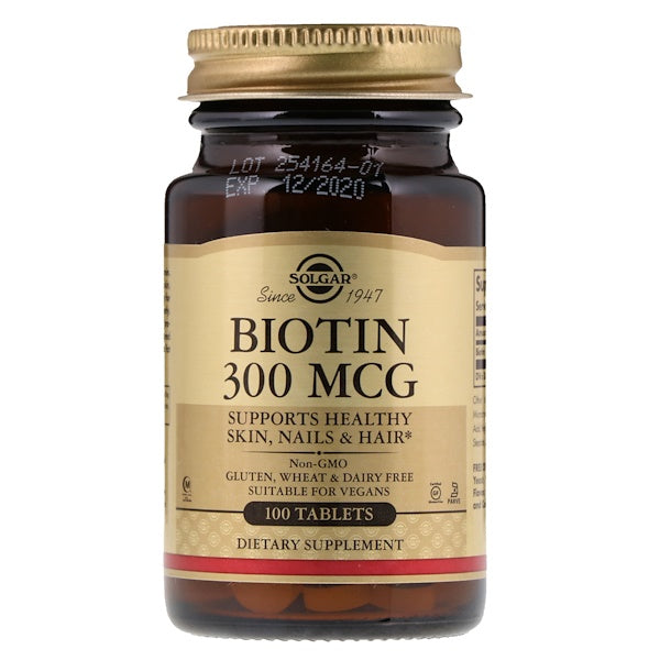 Solgar, Biotin, 300 mcg, 100 Tablets