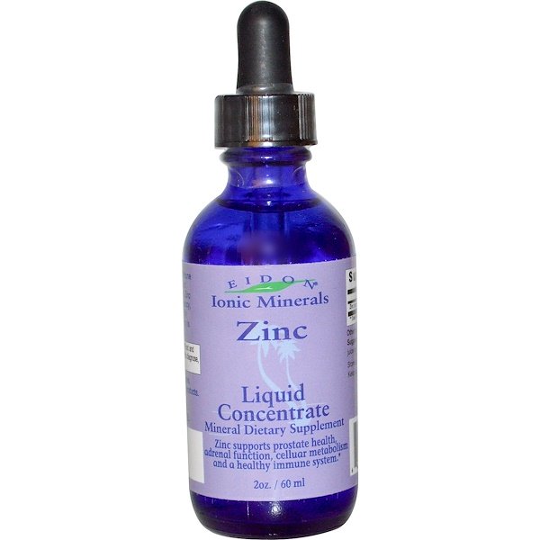 Eidon Mineral Supplements, Ionic Minerals, Zinc, Liquid Concentrate, 2 oz (60 ml)