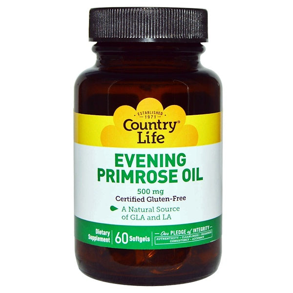 Country Life, Evening Primrose Oil, 500 mg, 60 Softgels
