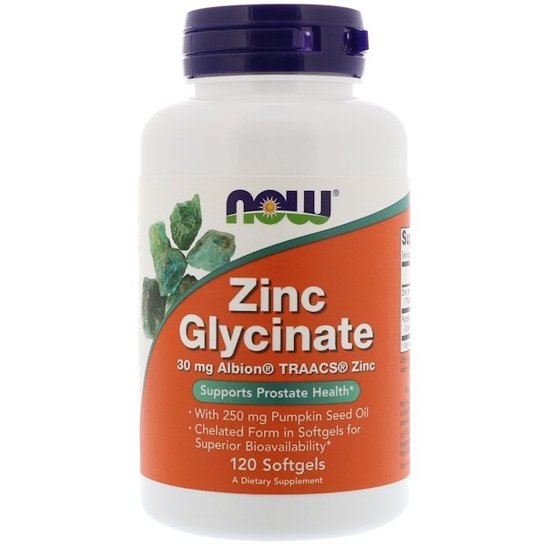 Now Foods, Zinc Glycinate, 120 Softgels