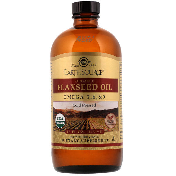 Solgar, Earth Source, Organic Flaxseed Oil, 16 fl oz (473 ml)