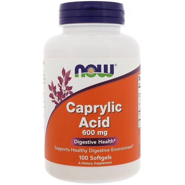 Now Foods, Caprylic Acid, 600 mg, 100 Softgels
