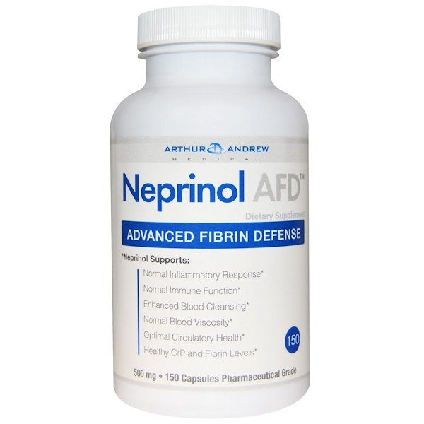 Arthur Andrew Medical, Neprinol AFD, Advanced Fibrin Defense, 500 mg, 150 Capsules