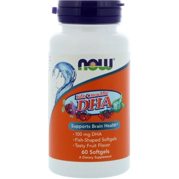 Now Foods, Kid's Chewable DHA, Tasty Fruit Flavor, 60 Softgels