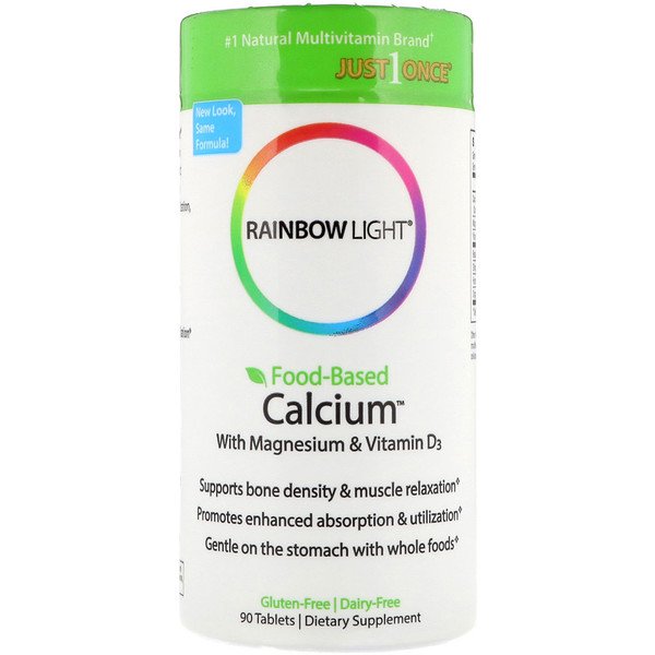 Rainbow Light, Food-Based Calcium with Magnesium & Vitamin D3, 90 Tablets