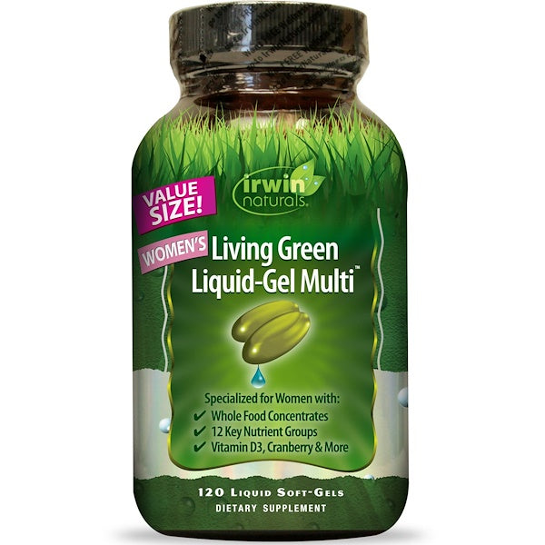 Irwin Naturals, Women's Living Green Liquid-Gel Multi, 120 Liquid Soft-Gels