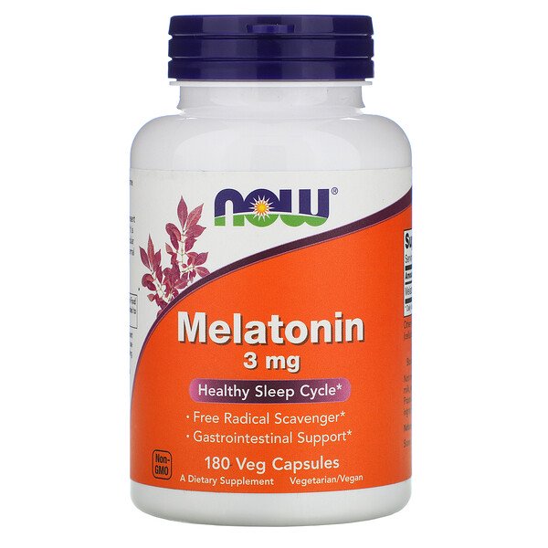 Now Foods, Melatonin, 3 mg, 180 Capsules