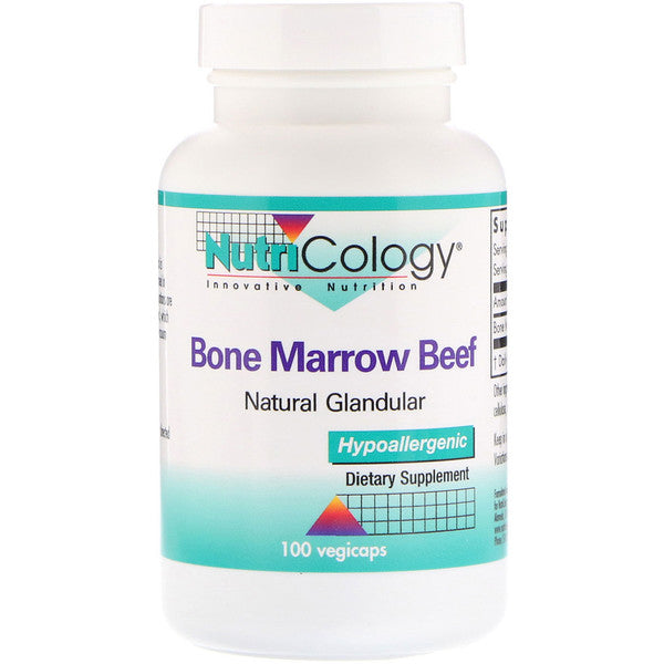 Nutricology, Bone Marrow Beef, Natural Glandular, 100 VegiCaps