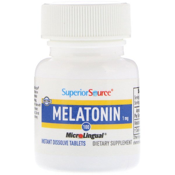 Superior Source, Melatonin, 1 mg, 100 MicroLingual Instant Dissolve Tablets