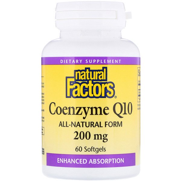 Natural Factors, Coenzyme Q10, 200 mg, 60 Softgels