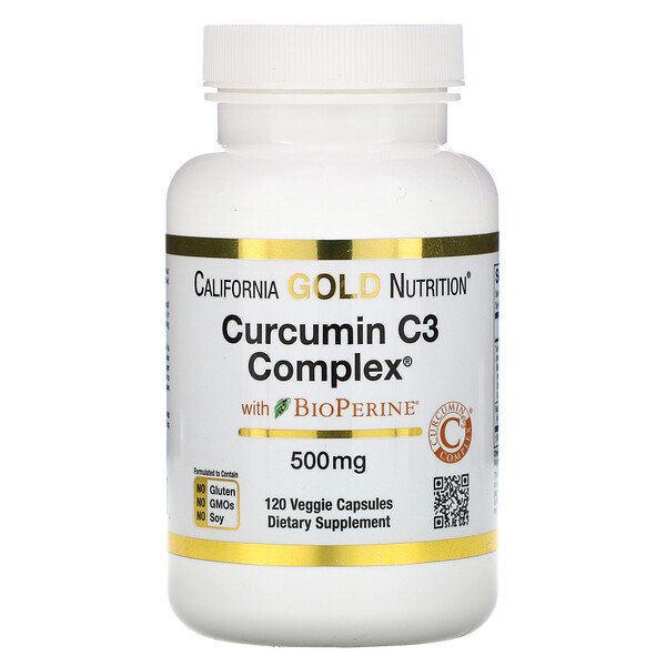 California Gold Nutrition, Curcumin C3 Complex with BioPerine, 500 mg, 120 Veggie Capsules