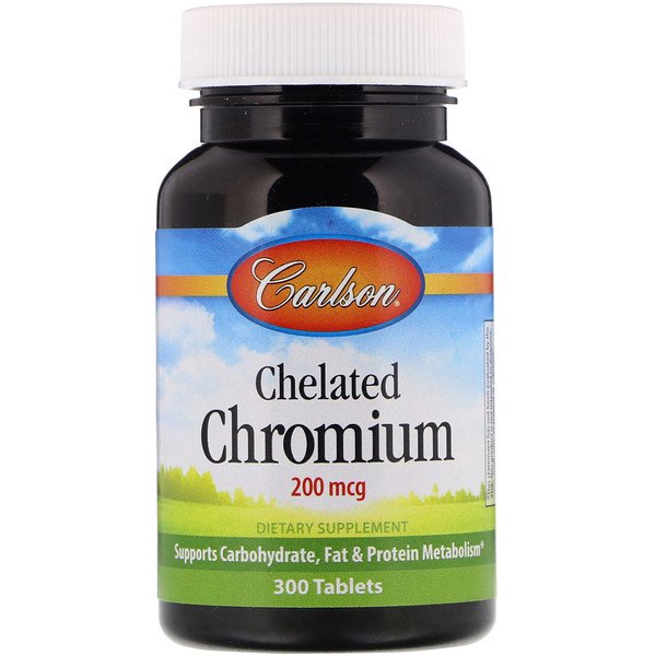 Carlson Labs, Chelated Chromium, 200 mcg, 300 Tablets