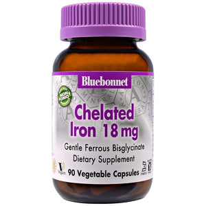 Bluebonnet Nutrition, Chelated Iron, 18 mg, 90 Veggie Caps