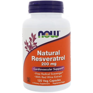 Now Foods, Natural Resveratrol, 200 mg, 120 Veg Capsules