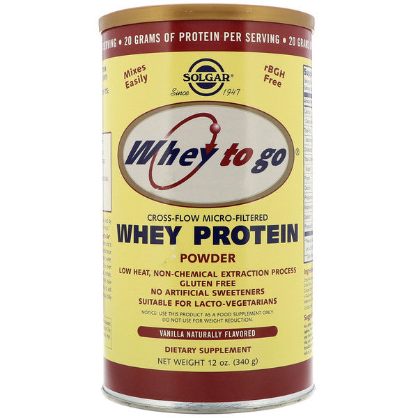 Solgar, Whey To Go, Whey Protein Powder, Vanilla, 12 oz (340 g)