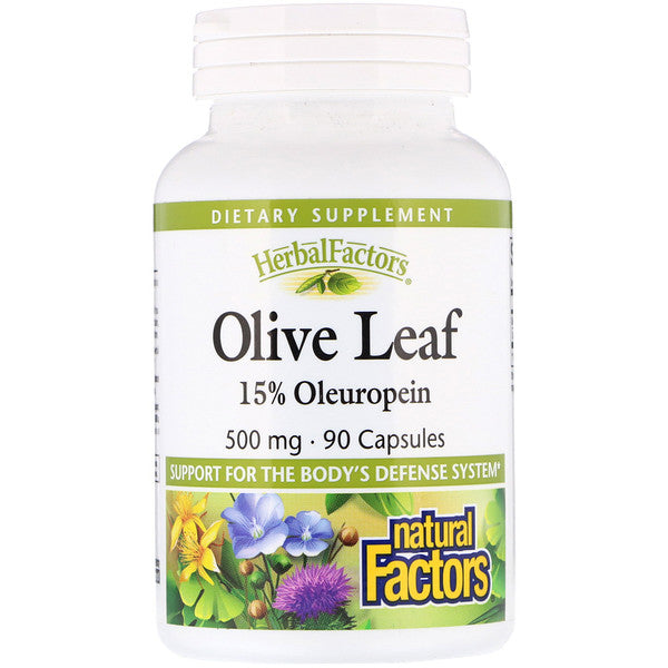 Natural Factors, Olive Leaf, 500 mg, 90 Capsules