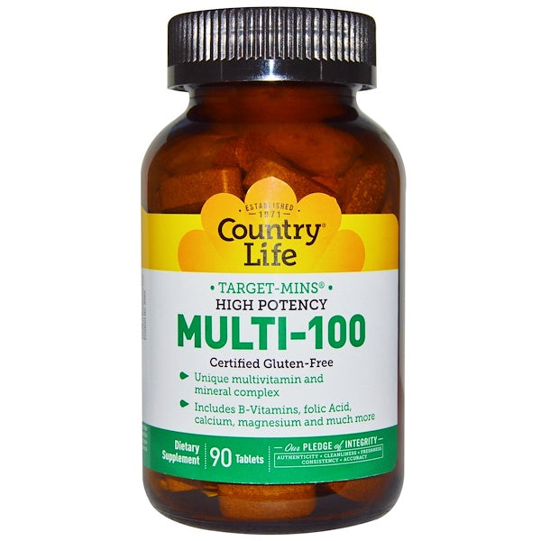 Country Life, Target-Mins, High Potency Multi-100, 90 Tablets