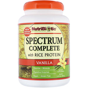 NutriBiotic, Spectrum Complete with Rice Protein, Vanilla, 1.03 lbs (468 g)