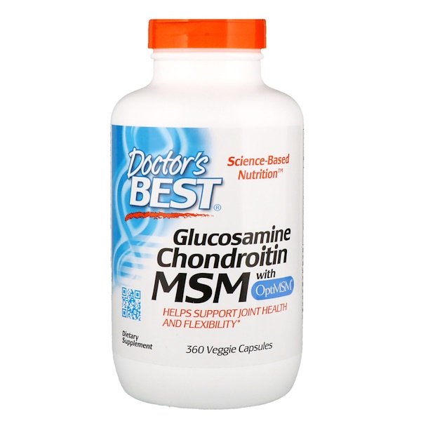 Doctor's Best, Glucosamine Chondroitin MSM with OptiMSM, 360 Veggie Capsules