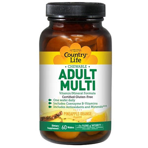 Country Life, Chewable Adult Multi, Pineapple-Orange, 60 Wafers