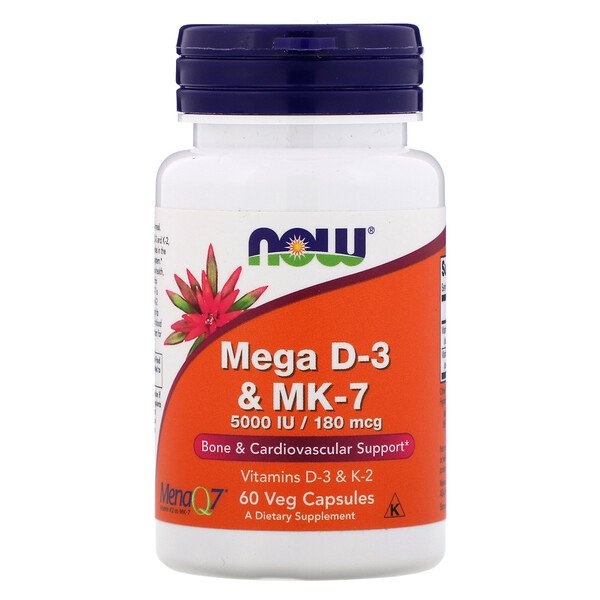 Now Foods, Mega D-3 & MK-7, 60 Veg Capsules